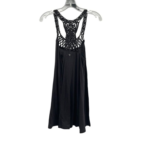BillaBong Womens Mini Shift Dress Sleeveless Crochet Neck Gray Size Small New - Picture 7 of 9